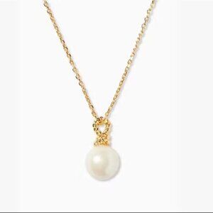 NWT Kate Spade Sailor's Knot Faux Pearl Pendant Gold Chain 17-20" Necklace $70
